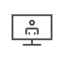 Video conferencing icon outline and linear vector. vector