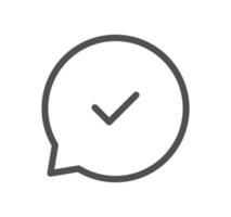 Confirm icon outline and linear vector. vector
