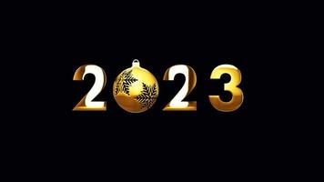 2023 met sneeuw bal voor gelukkig nieuw jaar video
