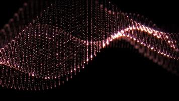 partículas de oro rosa abstractas digitales para tecnología científica video