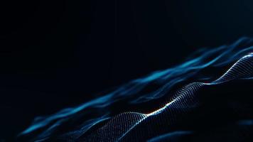 onda de partículas azules de bucle para tecnología de ciencia abstracta video