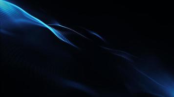 Loop blue digital particles wave for abstract technology video