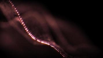 animação abstrata brilho partículas rosa onda ciência fundo video