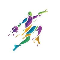 Sport logo design, Basketball player icon design, colorful logo design vector