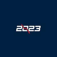 2023 and Arrow Down logo or icon design vector