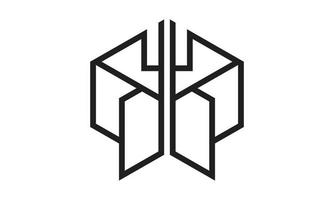 Modern logo design with lines suitable for real estate , building, property development and construction business vector