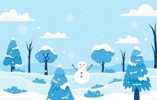 Flat Winter Landscape Background vector