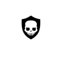 Template logo simple skull with shield vector