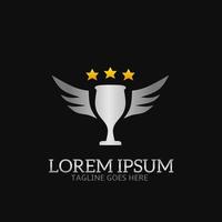 Template logo trophy metal color vector