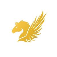 ilustración vectorial gráfico del logotipo de la plantilla golden pegasus vector