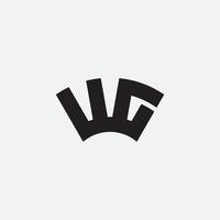 plantilla de logotipo de monograma de letra inicial wg. vector