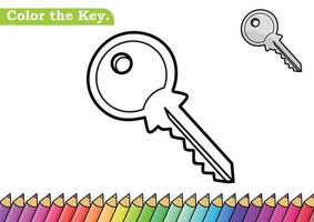 Key coloring page. isolated coloring book. color pages for kids. Key isolated. vector