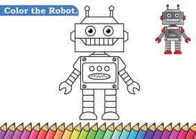 Página para colorear de robots. libro para colorear aislado. páginas a color para niños. juguete robot aislado. vector