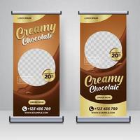 Chocolate drink rollup or X banner design template vector