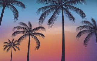 Silhouette Palm trees background vector