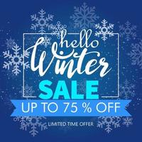 winter sale with ice and snowflake. promotion background in winter vector