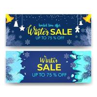winter sale with ice and snowflake. promotion background in winter vector