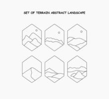 set of Terrain Abstract Landscape vector