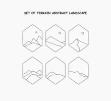 set of Terrain Abstract Landscape vector