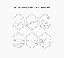 set of Terrain Abstract Landscape vector