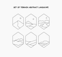 set of Terrain Abstract Landscape vector