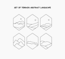 set of Terrain Abstract Landscape vector