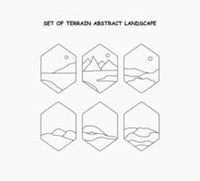 set of Terrain Abstract Landscape vector