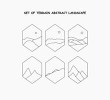 set of Terrain Abstract Landscape vector