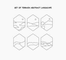 set of Terrain Abstract Landscape vector