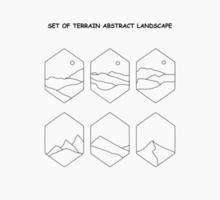 set of Terrain Abstract Landscape vector