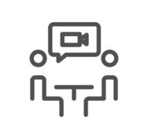 Video conferencing icon outline and linear vector. vector