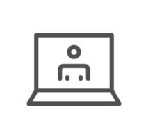 Video conferencing icon outline and linear vector. vector