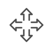 Arrow icon outline and linear vector. vector