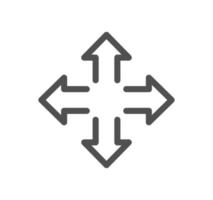 Arrow icon outline and linear vector. vector