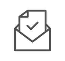 Confirm icon outline and linear vector. vector