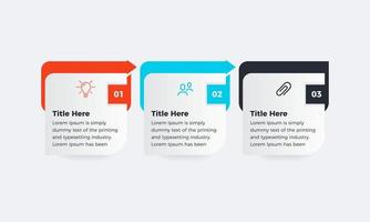 Diagrama de proceso de negocio infográfico de flecha 3 pasos, plantilla para presentación infográfica de negocios vector