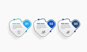 gráfico de proceso de negocio infográfico colorido 3 o tres pasos, plantilla para presentación infográfica de negocios vector