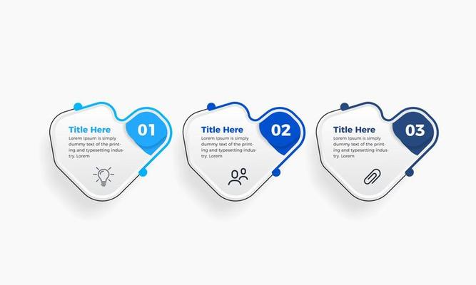 Colorful infographic Business process chart 3 or three steps, template for business infographic presentation