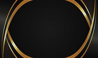 Curved golden lines on a dark color background. Luxury realistic concept. vector