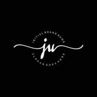 Initial JU handwriting logo template vector