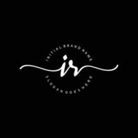 Initial IR handwriting logo template vector