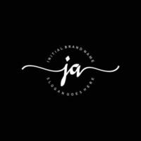 Initial JA handwriting logo template vector