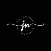 Initial JN handwriting logo template vector