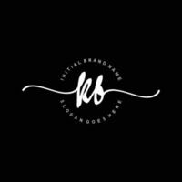 Initial KB handwriting logo template vector