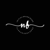 Initial NB handwriting logo template vector