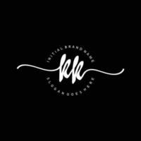 Initial KK handwriting logo template vector