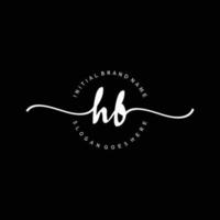 Initial HB handwriting logo template vector