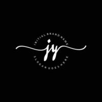 Initial JY handwriting logo template vector