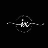 Initial IX handwriting logo template vector