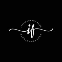 Initial IF handwriting logo template vector